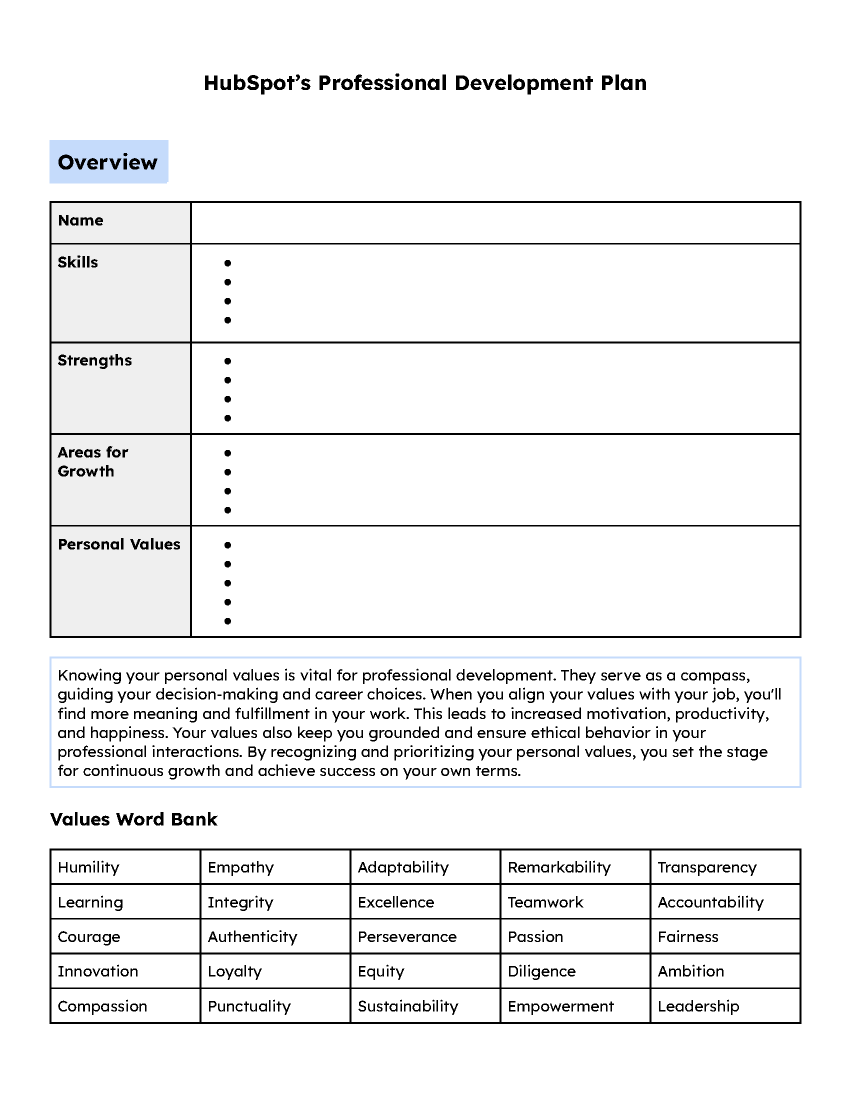 Free Professional Development Template [Download Now]